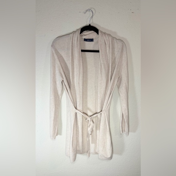Zara Knit Women's Cream Wrap Cardigan - Picture 4 of 8
